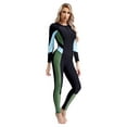 thumbnail image 2 of Alvivi Women's One Piece Swimsuit Long Sleeve Full Body Swimwar Rash Guard Bathing Suit UPF 50+ Green S, 2 of 7