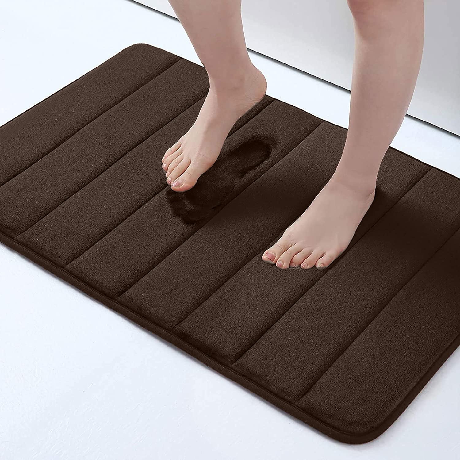 Roll Floor Bathroom Mat 2.7 ft. x 3.5 ft. Non-Slip Thermo-Treated