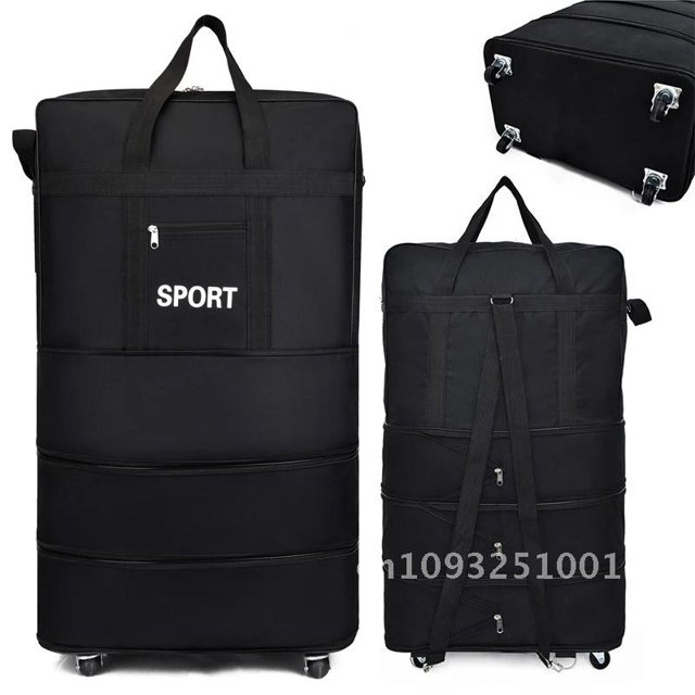 Maleta Oxford con ruedas de viaje expandida multicapa para hombre y mujer, equipaje rodante de 22/23/25/31 pulgadas, color negro, XA856F, viaje de fin de semana, plegable