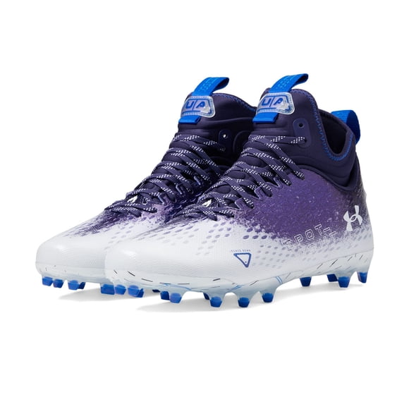Under Armour Soulier de Football Sportlight Lux MC 2.0 pour Homme, (401) Bleu Minuit/blanc/blanc, 9