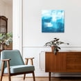 thumbnail image 3 of Framed Canvas Wall Art for Living Room Abstract Oil Painting Wall Decor, Aqua Blue Aesthetic Paintings for Bedroom Office Kitchen Bathroom, Ready to Hang Artwork Wall Pictures 8x8 Inch, 3 of 9