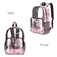 thumbnail image 2 of FKELYI 17 Inch Clear Backpacks for Kids School Bookbag Pink Rose Butterfly Tiger Print Lightweight Transprent Schoolbag for Elementary Student Daypack Rucksack, 2 of 7