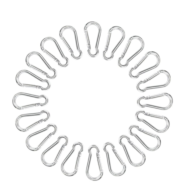 20-Pack 2.5"/6CM Aluminum Carabiner Clip, Durable Spring-loaded Keychain Hook Pack for Home,Rv, Camping, Fishing, Hiking, Traveling and Key Chain
