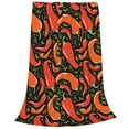 thumbnail image 2 of Junzan Red Hot Chili Print Flannel Fleece Blanket Throw Blanket For Bed,Sofa,Couch,Travel,Camping(40"X30"), 2 of 9