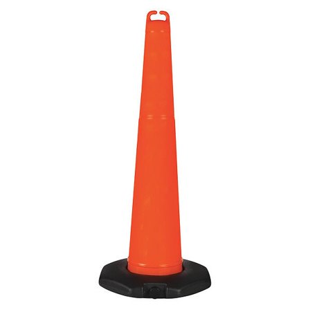 Traffic Cone, Polyethylene, Non-Reflective, 42 in Height, 4.23 lb, Orange