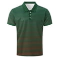 thumbnail image 4 of VgaVtl Summer Men's Polo Big and Tall Short Sleeve Vacation Casual Striped Button Mens Shirts Collared, 4 of 5
