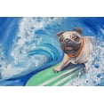 thumbnail image 2 of Surfing Pug Painting Print on Wrapped Canvas, 2 of 6