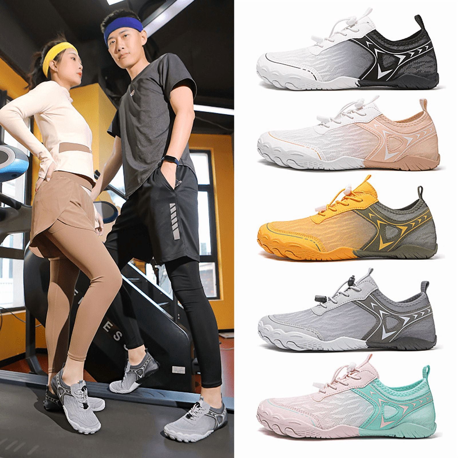2025 New Barefoot Hiking Shoes for Women & Men, Non-Slip Wide Toe Running Footwear with Copper Grounding Insoles & Rivets, Breathable Comfortable Unisex Outdoor Sneakers