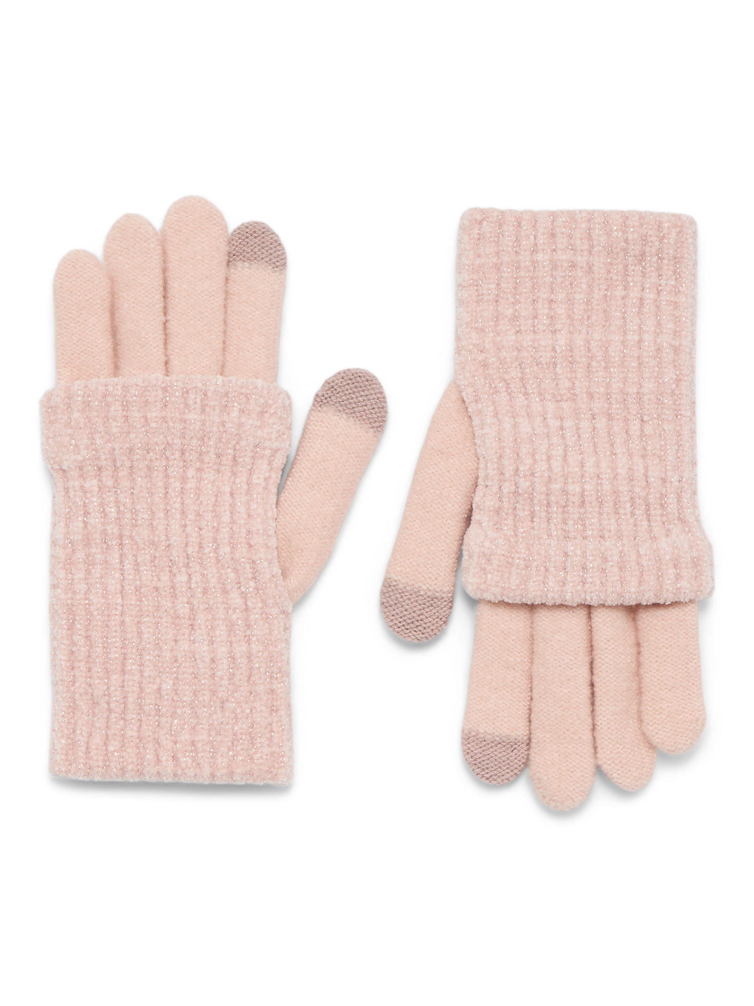 NWT Chico’s Blush Colored Lurex Knit Hat and Gloves Ultra Game Adults Unisex NFL Official Super Soft Winter  main image 3