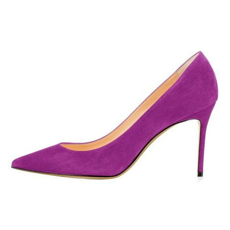 YCNYCHCHY New Basic Women Pumps Sexy Pointed Toe Thin High Heels Shoes Cow Suede Leather Stiletto Heels Brand Women Shoes