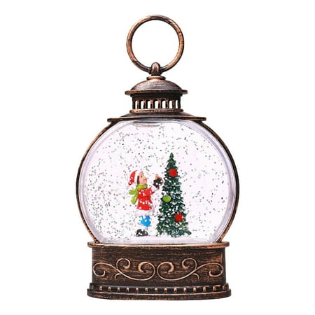 

4 Styles Christmas Night Lights Flat Round Water Filling Night Lights