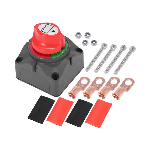 Unique Bargains Battery Disconnect Switch 12V to 48V Isolator Cut Off Master Switch Kit for Marine Boat Car Truck RV Trailer Vehicles