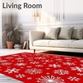 thumbnail image 2 of ODIKA 4'x6' Machine Washable Non-Slip Area Rug, Magical North Pole Flurry Decorative High Traffic Rug, Red, 623151, 2 of 7