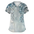 thumbnail image 2 of Scrubs Petite Women,Scrub Tops Womens with Pocket - Antimicrobial Short Sleeve Medical Uniform Top for Clinics - Royal Blue - XXXXL, 2 of 5