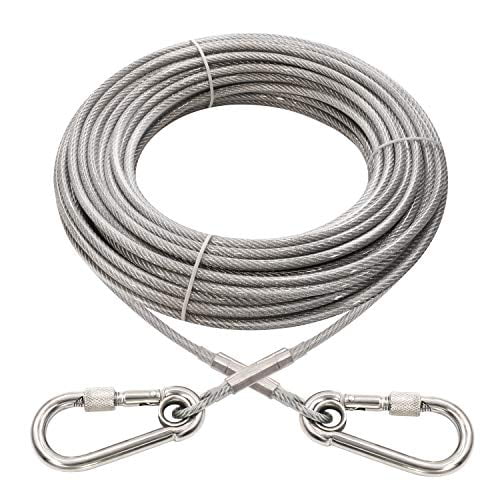 with 8 Ft Nylon Bungee Runner 100ft Dog Trolley Runner Cable for Dogs up to 250lbs Dog Lead for Yard Cable Sling to Protect Trees XiaZ Dog Tie Out Cable Camping Outdoor 