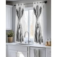 thumbnail image 5 of Vintage Grey Cow Sheer Curtains 39 Inch Length 2 Panels Set for Living Room/Bedroom, Wooden Retro Art Animals Kitchen Curtains Grommet Semi-Sheer Curtains Drapes Voile Window Treatments 27.5"x39"x2, 5 of 7