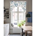 thumbnail image 4 of Blue Flowers Swag Valances for Windows, Small Curtains Drapes, Spring Blooms Botanicals Floral Motif Kitchen Window Curtains Over Sink Rod Pocket Window Treatment Valance for Bedroom/Bathroom 56"x36", 4 of 5