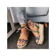 thumbnail image 4 of Frontwalk Ladies Strappy Sandal Lace Up Casual Shoes Roman Beach Ethnic Shoe Women Open Toe Green 7.5, 4 of 4