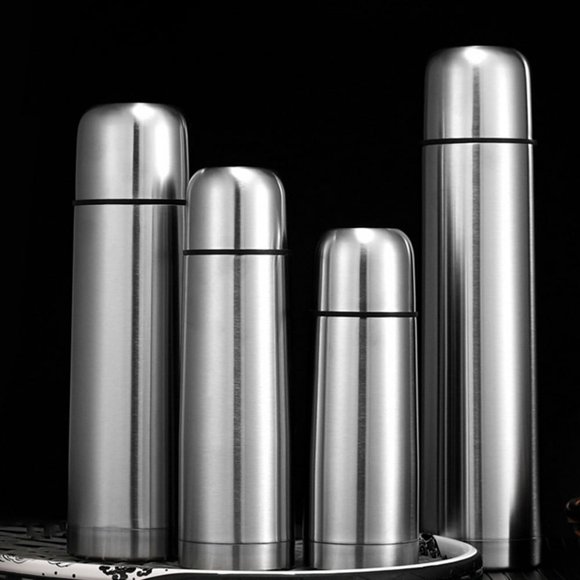 Portable Dual-layer Coffee Bottle Vacuum Flask Tea Water Cup Thermal Jug Mug