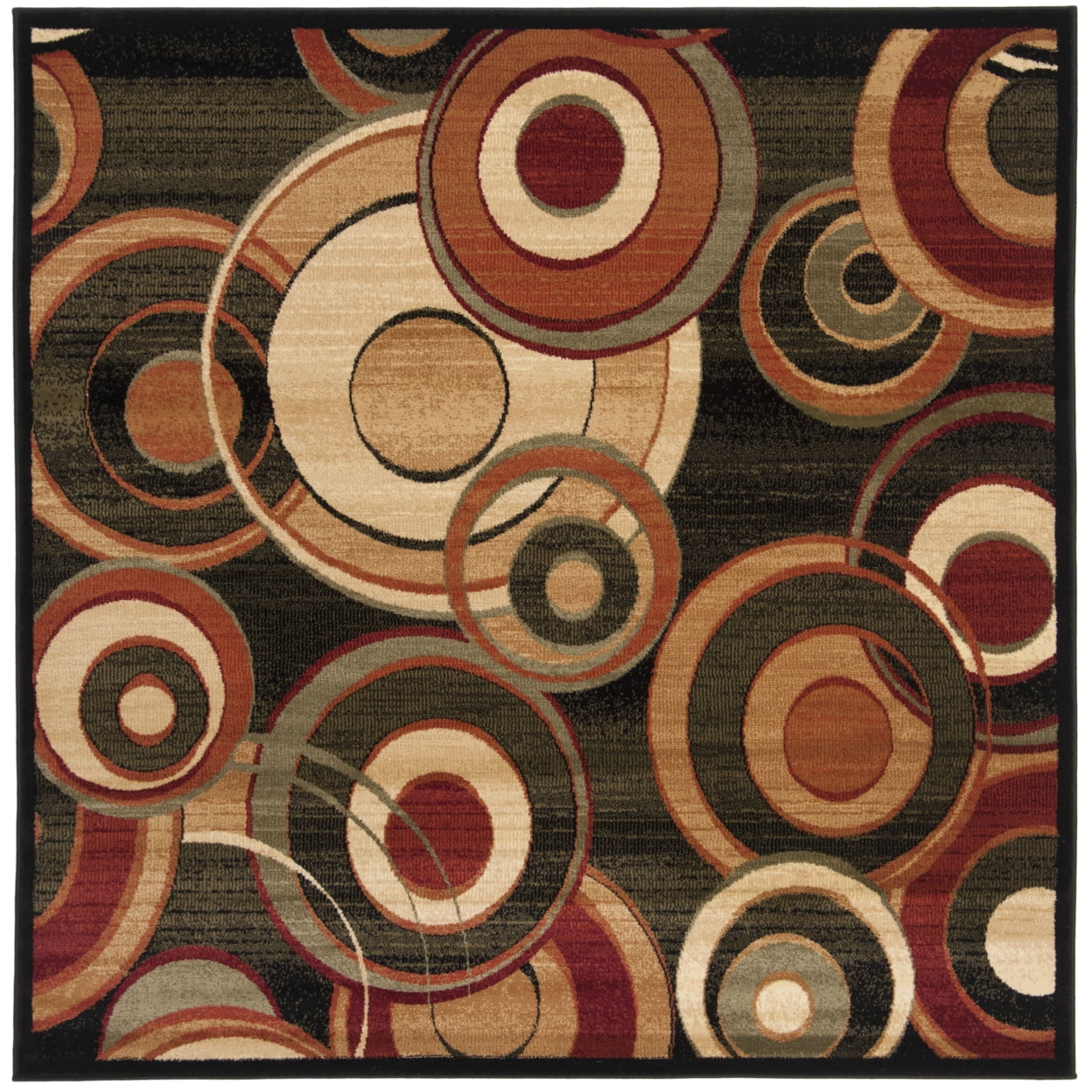SAFAVIEH Lyndhurst Josh Geometric Circles Runner Rug, Black/Multi, 2'3" x 12'