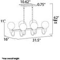 thumbnail image 5 of Maxim 30519CLBZSBR 32 in. Bauhaus Six-Light Linear Pendant Ceiling Light, Bronze & Satin Brass, 5 of 5