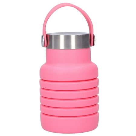 

Drinking Bottle Portable Water Bottle Water Cup Easy Silicone 550ml For Travel Sports Pink
