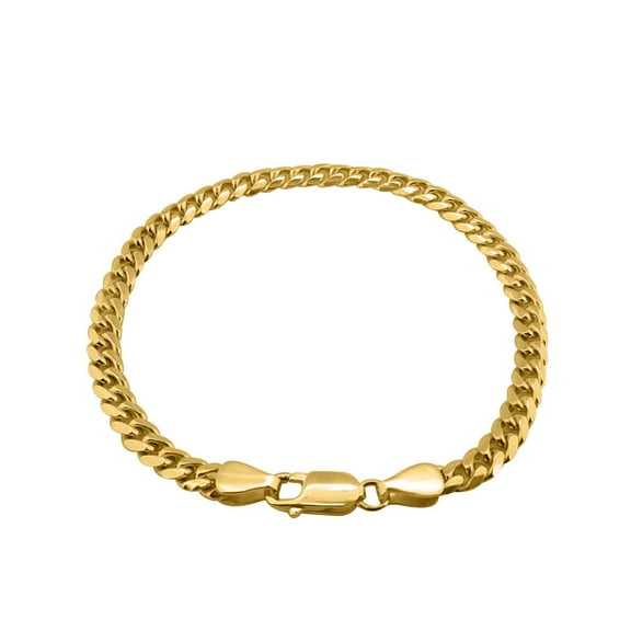 Mauli Jewels Bracelets for Women 5MM Curb Link/Cuban Link 8.5 Bracelet For Men's & Women's4 Prong 14K White Gold Plated Miami Over 925 Sterling Silver Genuine Diamond and