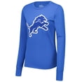 thumbnail image 2 of Women's Majestic Threads Amon-Ra St. Brown Blue Detroit Lions Player Name & Number Long Sleeve T-Shirt, 2 of 3