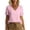 Pink, variant on hotojiny Short Sleeve Tops for Women Breathable V Neck Loose Fit Beach Shirt Lightweight Solid Color Cotton Linen T-Shirt