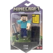 Minecraft Steve Action Figure, 3.25-in, with 1 Build-a-Portal Piece & 1 Accessory