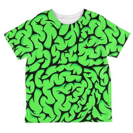 Halloween Green Zombie Brains Costume All Over Toddler T