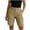 Khaki, variant on HappyYEE Women’s Hiking Shorts Button Waist Straight Leg Cargo Shorts with Multi-pocket Loose Fits Summer Outdoor Workout Sport Short ,Black,S