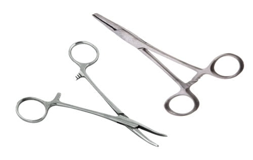 LOCKING FORCEPS 12/" NEW 1 curved 1 straight HEMOSTATS