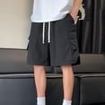 thumbnail image 3 of Men's 5" Running Shorts Quick Dry Athletic Workout Gym Shorts with Cargo Pockets Black, 3 of 4