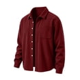 thumbnail image 4 of Kaemgyyd Boys Fall Corduroy Shacket Jacket Long Sleeve Button down Collar Shirts Kids Solid Color Casual Clothes for School（Wine,6-7 Years）, 4 of 9
