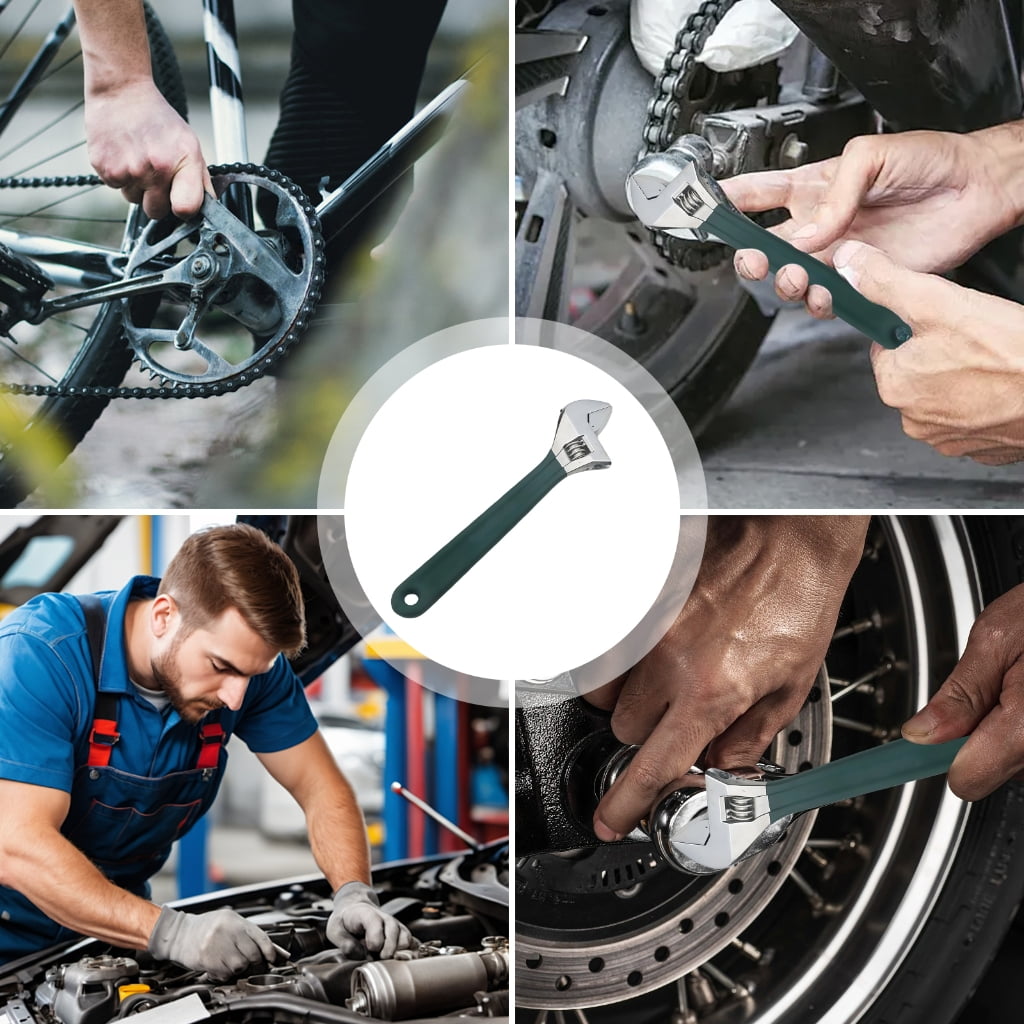 Nonslip Rubber Coated Adjustable Wrench For Mechanical Work Maintenance Assembly