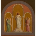 thumbnail image 2 of Savinien Petit 15x16 Gold Ornate Wood Frame and Double Matted Museum Art Print Titled - The Sacred Heart (1874), 2 of 4