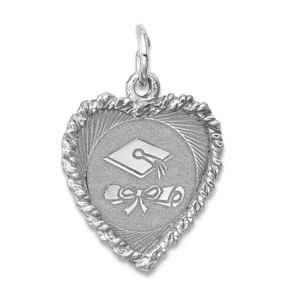925 Sterling Silver Solid Graduation Cap and Diploma Disc Charm 23x15mm Wide Pendant Necklace for Women