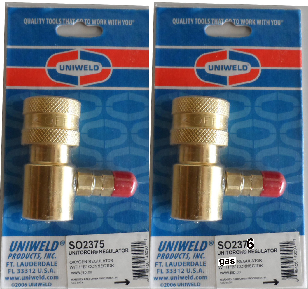 UNIWELD Propane + Oxygen Regulator set. Perfect for Little Torch