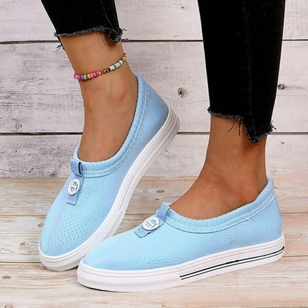 

Women s Slip-On Walking Shoes Flat Mesh Fabric Loafers Casual Breathable Anti Slip Shoes