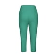 thumbnail image 7 of Women's Capri Pants Summer Solid High Waist Slim Fit Cropped Leggings with Pockets, Elastic Waist Stretchy Soft Fabric, Casual Yoga Workout Gym Lounge Pants for Women, Womens, 7 of 7