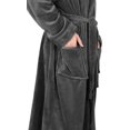 thumbnail image 4 of NY Threads Luxurious Mens Shawl Collar Fleece Bathrobe Spa Robe (Large/X-Large, Grey), 4 of 4