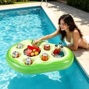 Inflatable Beverage Cooler - Green Plastic Drink Ice Bucket for Party Pool BBQ Picnic - 25.59x19.69in Outdoor Beverage Tub for Events