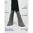 thumbnail image 2 of HUGH UGOLI Women Diabetic Ankle Socks, Super Soft & Thin Bamboo Socks, Wide & Loose, Non-Binding Top & Seamless Toe, 4 Pairs, Melange Gray, Shoe Size: 10-12, 2 of 5