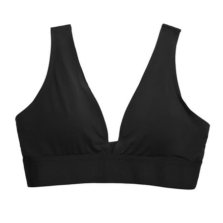 OJSFQUFP Bra for Deep Plunge Dress Black Women s Comfortable Sexy Beautiful Back Bra Sexy Scarless Deep V No Steel Ring Bra Soft Bra for Daily Life M