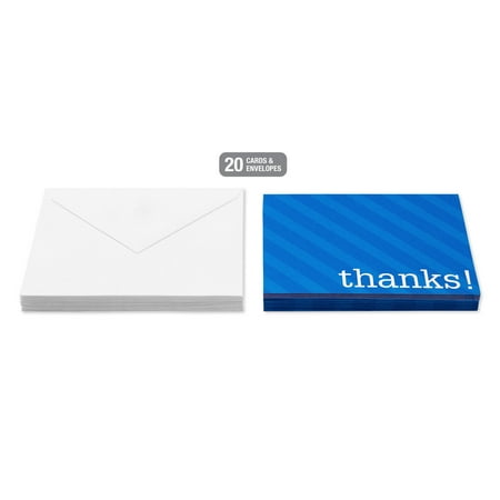 American Greetings Thank You Stationery with Envelopes, Blue Tonal (20-Count)