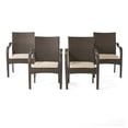 thumbnail image 3 of Christopher Knight Home San Pico Outdoor Wicker Chairs (Set of 4) by  Grey + Silver Cushion, 3 of 5