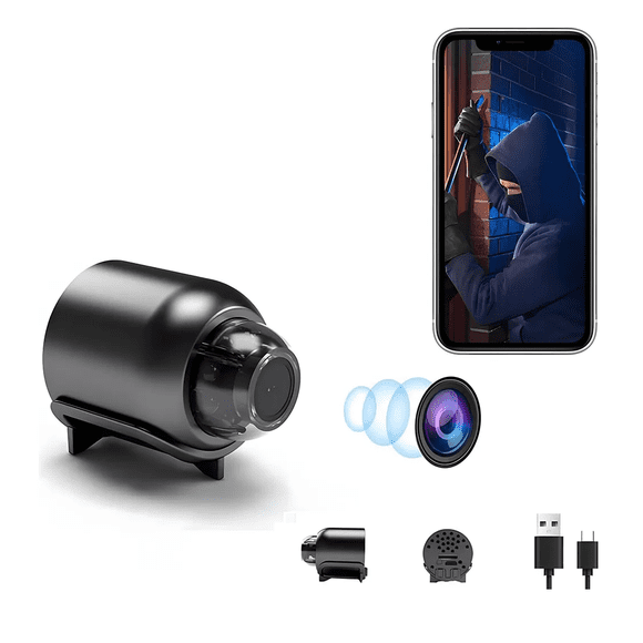 Mini Cámara Espía 1080p Hd Wifi Cámara De Visión Nocturna Xtellar negro