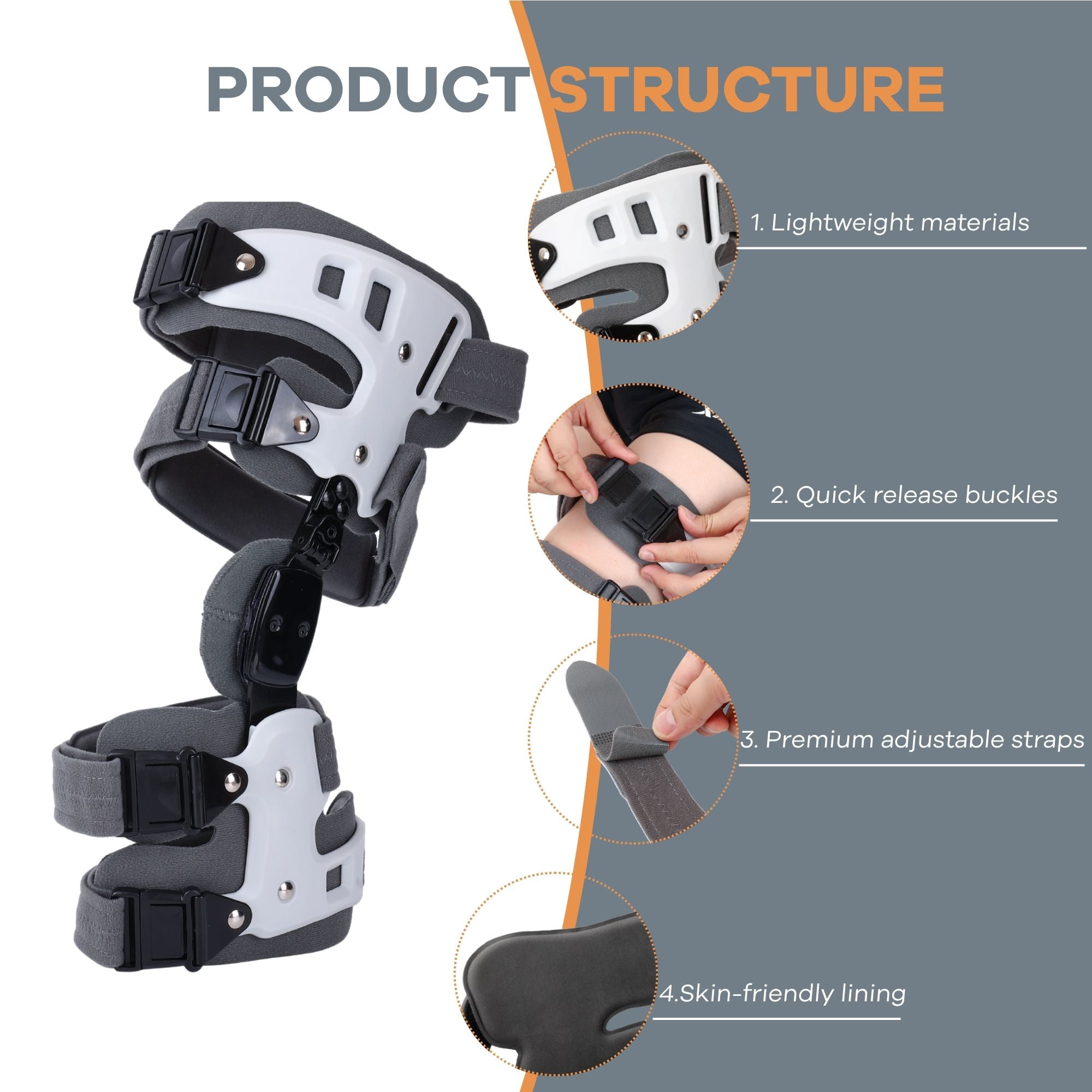 OA Unloader Knee Brace, OA Knee Brace Medial Unloader Knee Support for Osteoarthritis, Arthritis Pain, Avascular Necrosis, Bone on Bone Knee Joint Pain and Degeneration