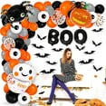 Halloween Balloon Arch Kit 144 Pcs Ghost Spider Pumpkin Balloons Latex